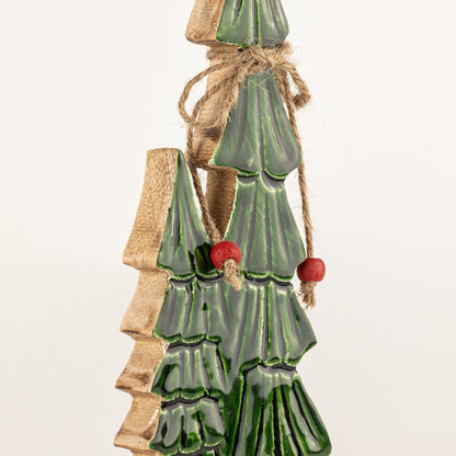 Perdido en el bosque - Pequeño - Dos árboles esmaltados - (25x8x2,5 cm)