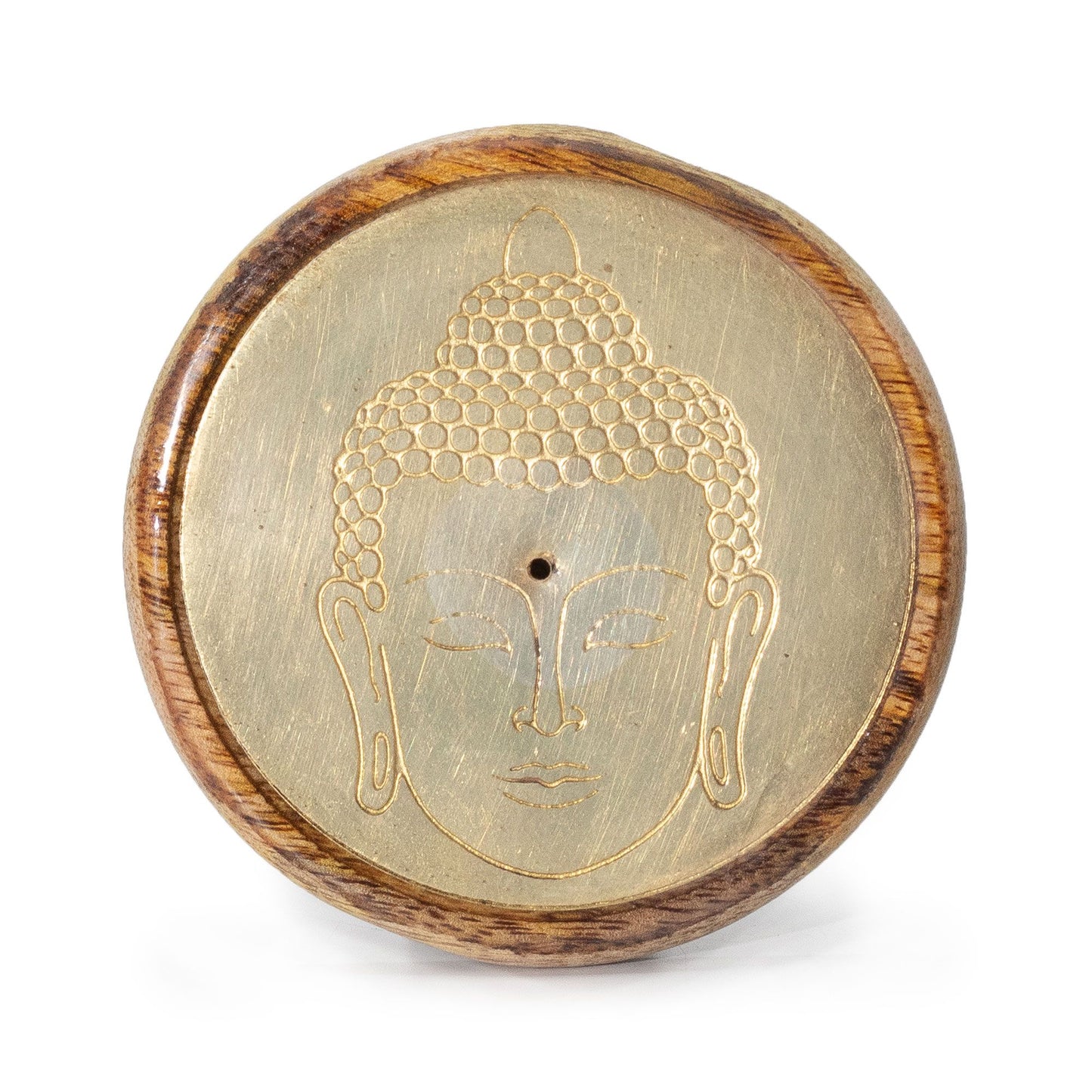 Gold auf Mangoholz - Buddhakopf