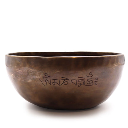 Extra große indische tibetische Klangschale mit Mondphasen (ca. 1500 g) – 22 cm