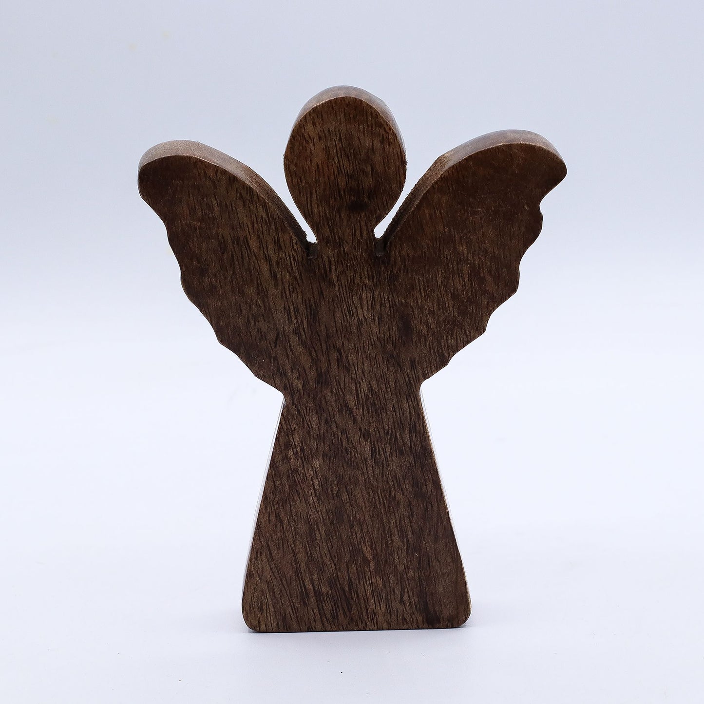Ángel de madera de mango mediano - Decoración dorada - 16 cm