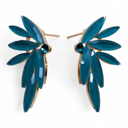 Verde azulado - Vidrio vintage - Hadas - Pendientes