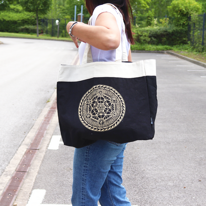 Extra große Tragetasche (38 x 15 x 43 cm), Schokoladenfarbe 14 oz - Chakra der Freiheit