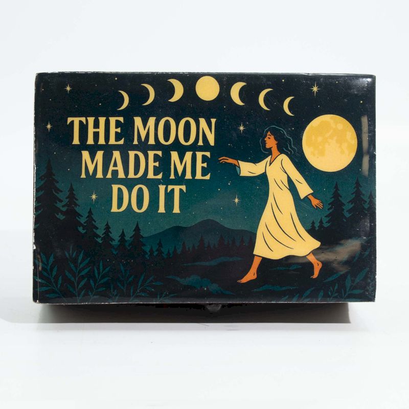 Boîte émaillée moyenne - C'est la lune qui m'a poussée à le faire