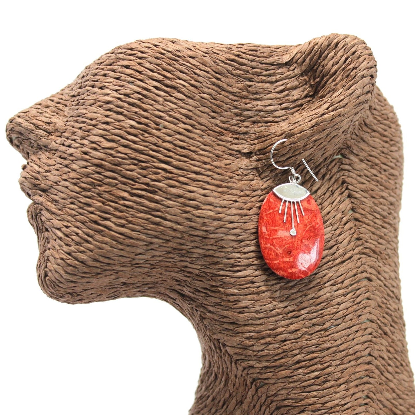 Pendientes Plata Coral Ovalados
