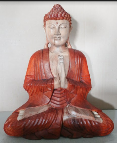 Handgeschnitzte Buddha-Statue – 40 cm, Willkommen