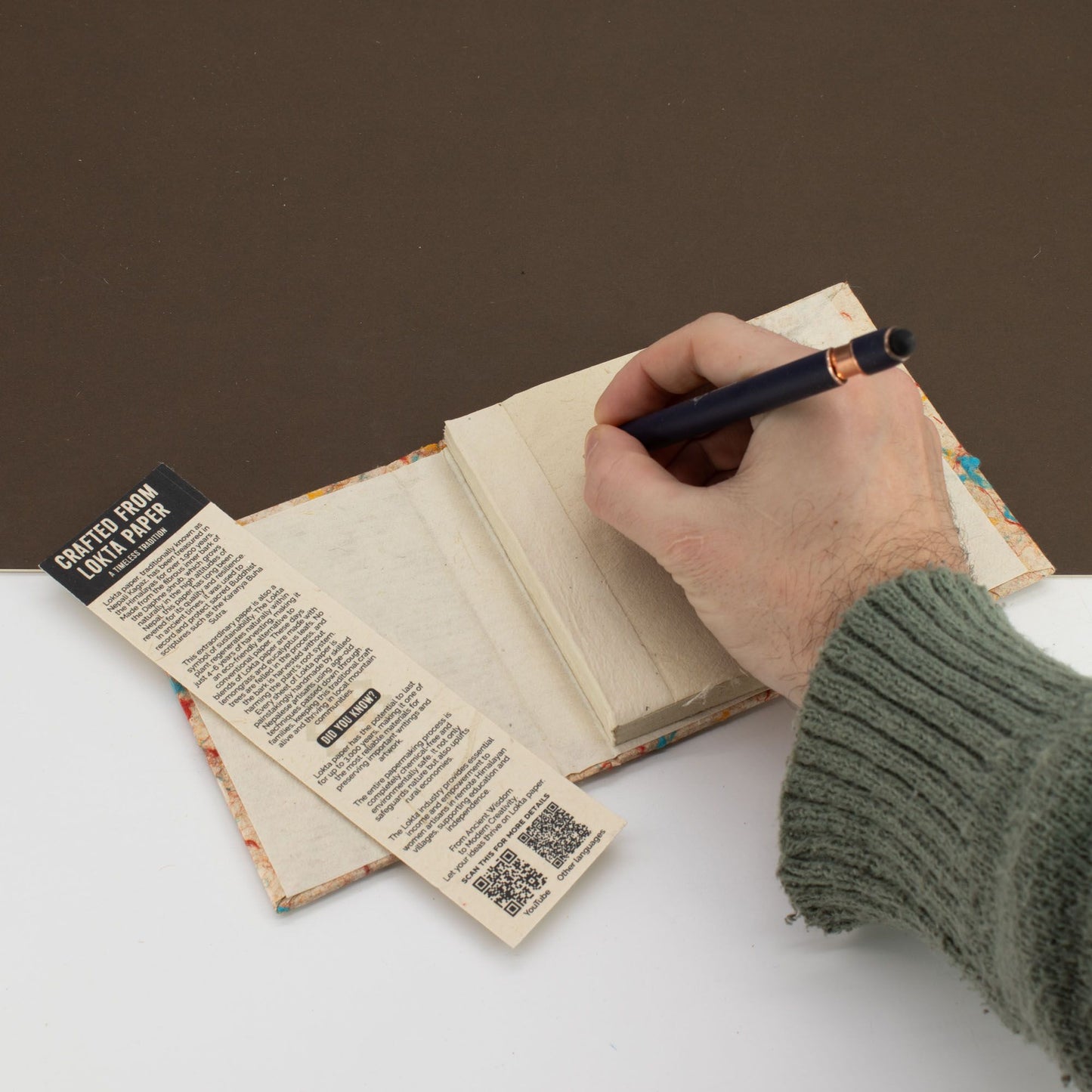 Carnet Lokta moyen - Coton de couleurs mélangées - 45 feuilles