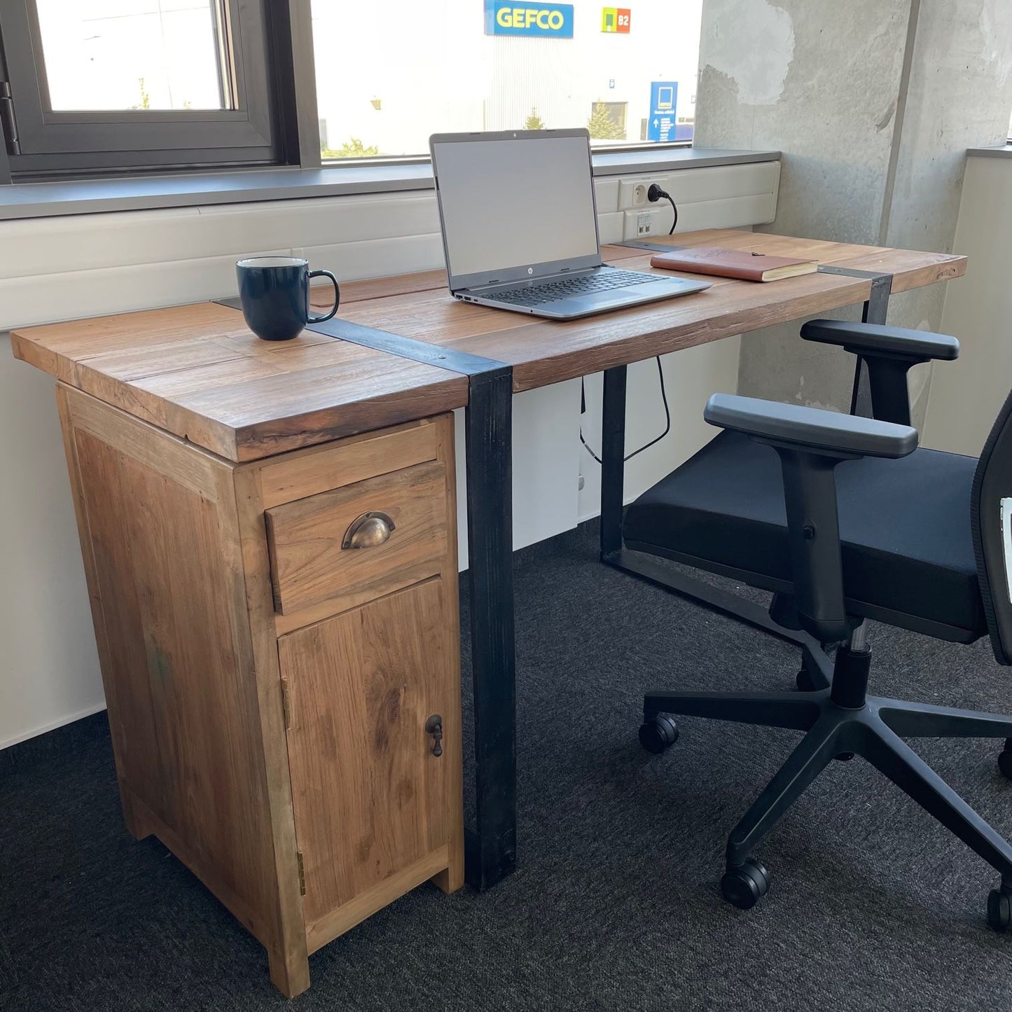 Schreibtisch 160 x 60 x 75 cm (Schublade nicht enthalten)