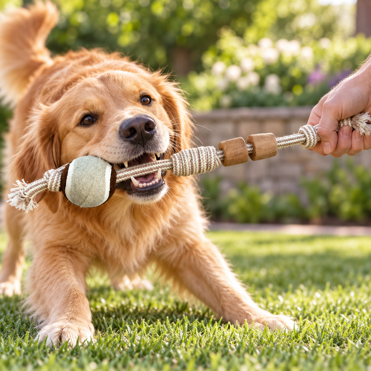Juguetes PAW para mascotas – Mordedor de madera de café Knuckle Ball Batton