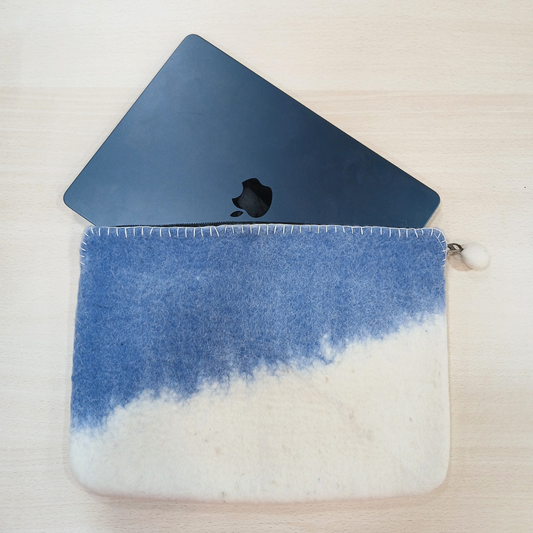 Funda de fieltro para portátil (hasta 14")  - Horizonte Azul