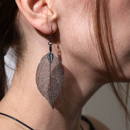 Conjunto Collar Aretes Hoja Peltre
