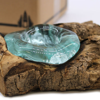 Vidrio Fundido Sobre Madera - Porta Vela
