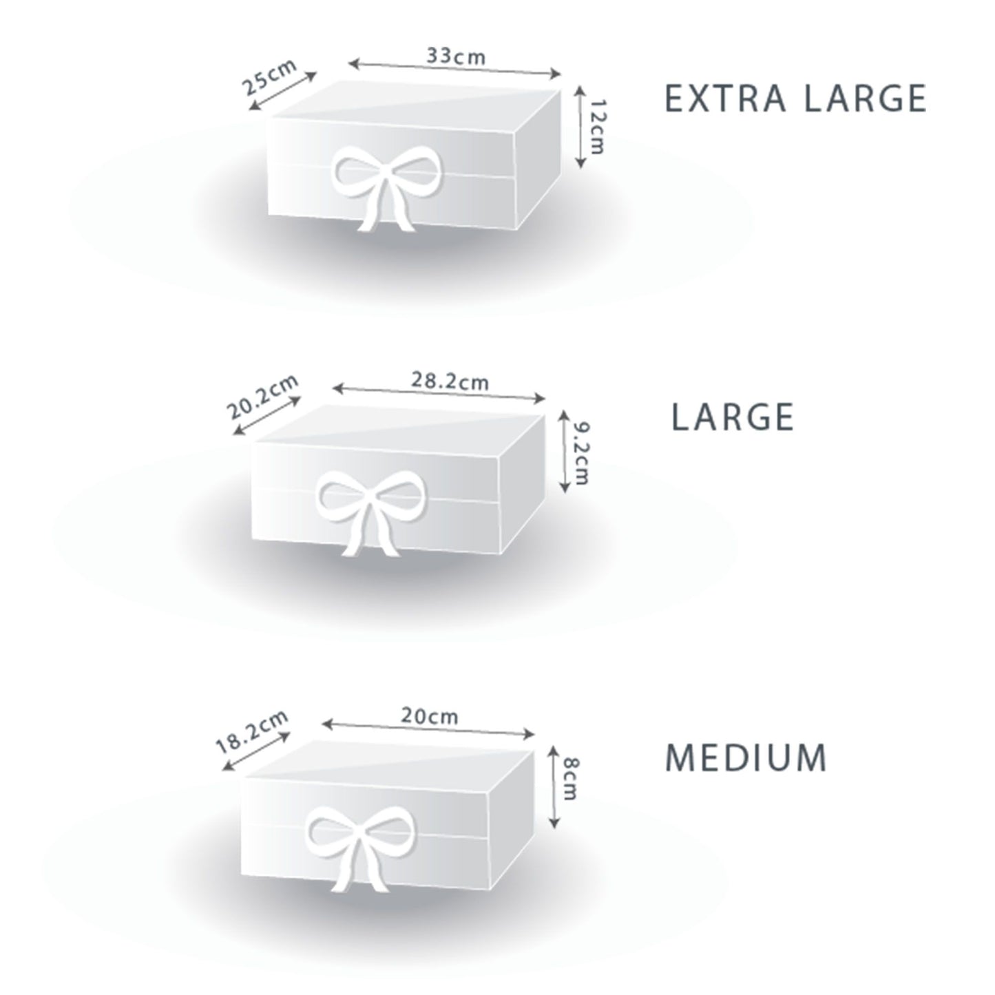 Coffret cadeau pliable avec nœud 28,2 x 20,2 x 9,2 cm - Rouge