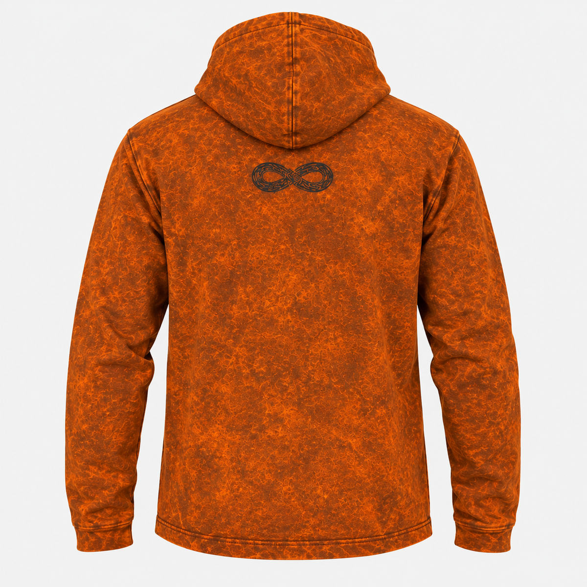 Camisa con capucha extragrande lavada a la piedra con bolsillo canguro - Naranja quemado