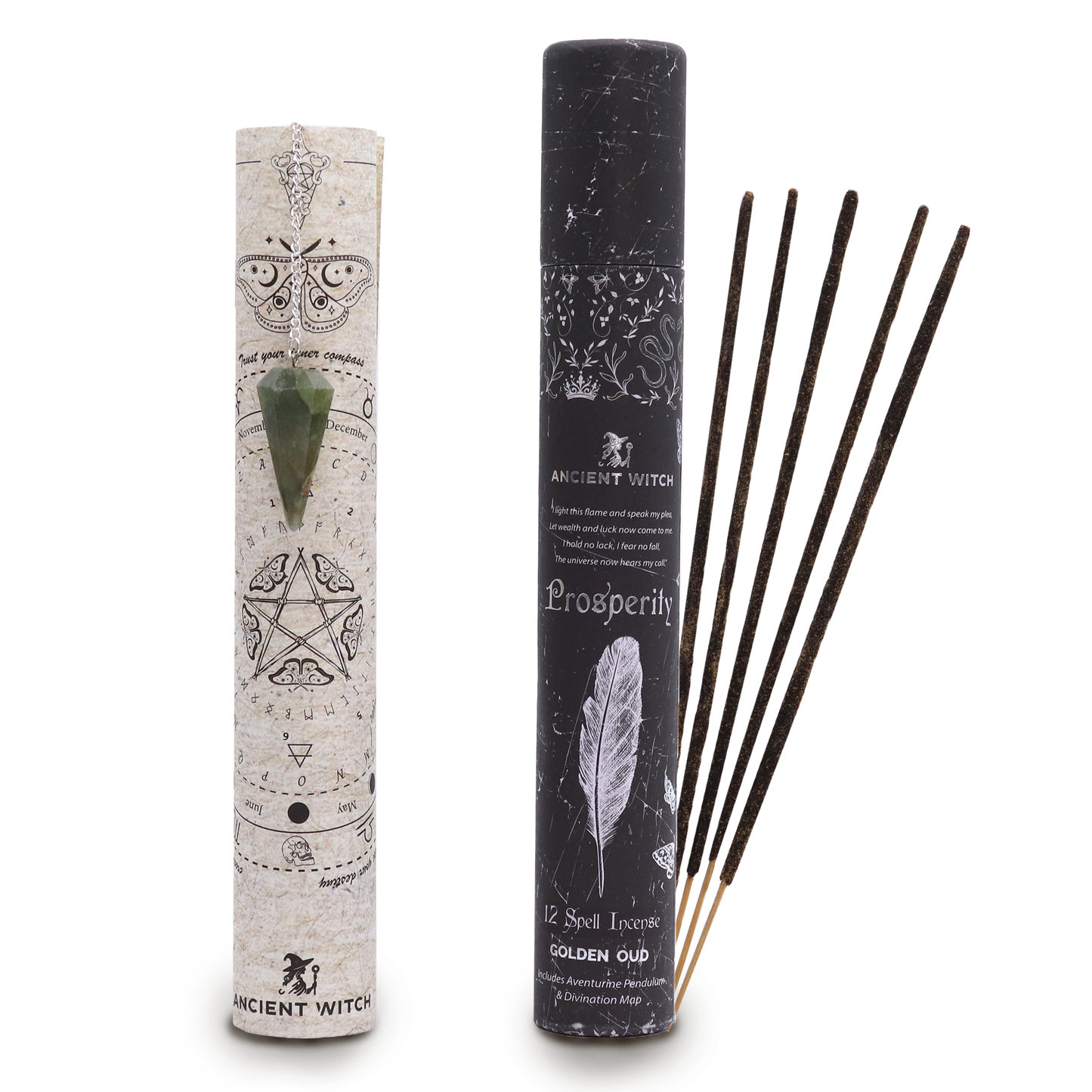 Encens de sorcière ancienne - Prospérité - Pendule en aventurine