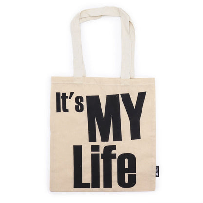 Kultige Basic-Tasche – IT'S MY LIFE – ES MI VIDA – (40 x 36 cm) – Natur 4 oz