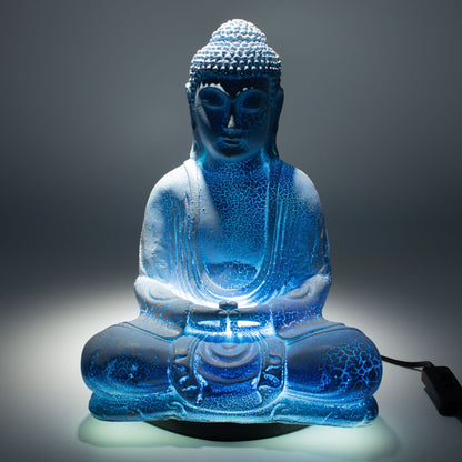 Lámpara de Buda para meditación azul cielo - soporte ovalado