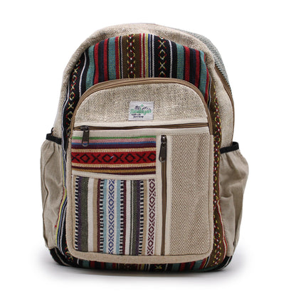 Großer Hanf-Rucksack – gerader Reißverschluss