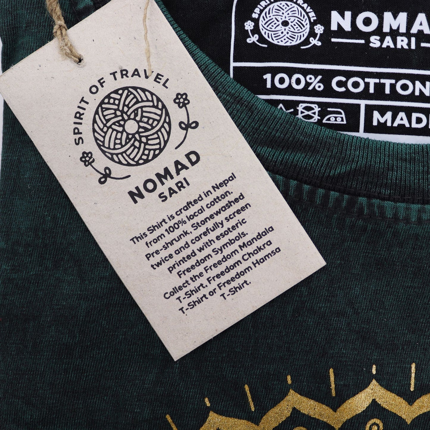 Camiseta Nomad Sari Mediana - Mandala - Verde