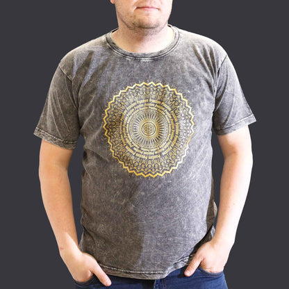 T-shirt oversize Nomad Sari - Mandala - Gris foncé