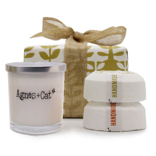 Gift Set: Clementine & Mor Bath Bombs Roll + Fresh Citrus Candle