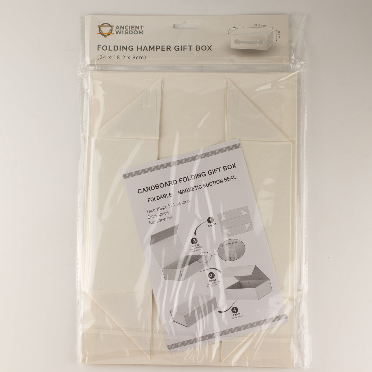 Caja de regalo plana - cesta mediana  (24x18.2x8cm) - Blanco