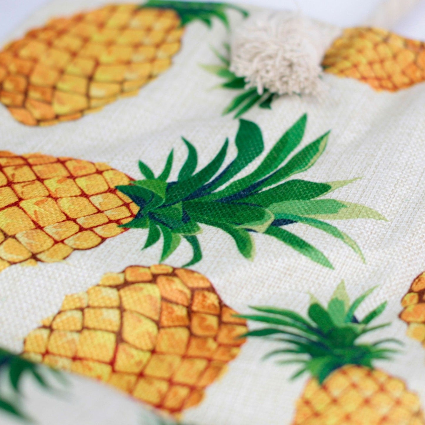 Sac cabas avec anse en corde - ananas tropicaux