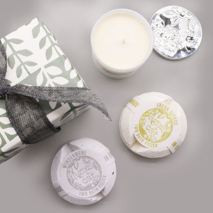 Coffret cadeau : Bombes de bain Windermere & Agrumes + Bougie Velvet Moon