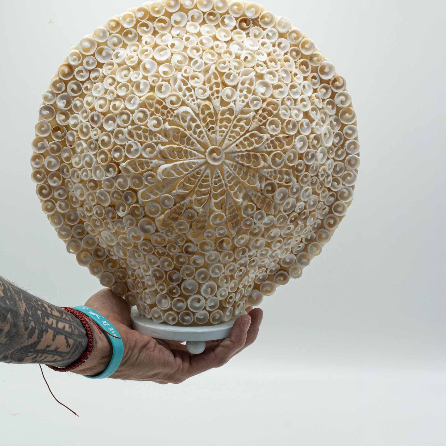 Boho Muschellampe - Große runde Muschel - 30 cm