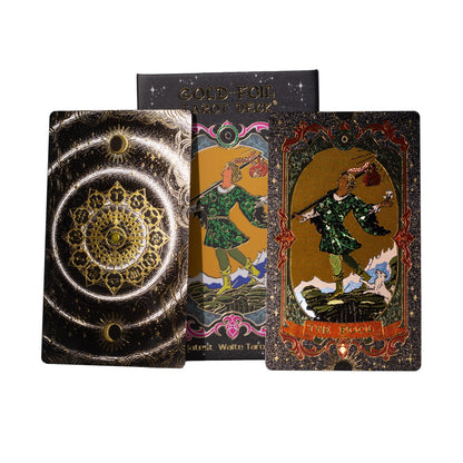 Juego de cartas de Tarot con lámina dorada - con folleto