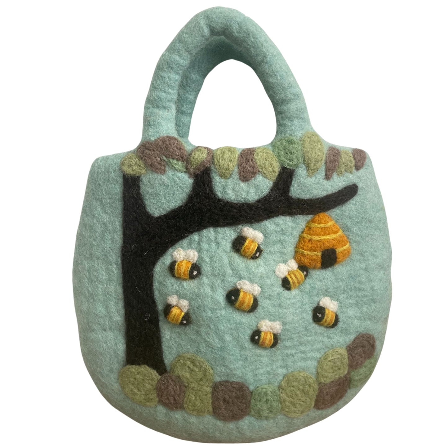 Sac en feutre en forme d'arbre et de ruche - 35 x 27 cm