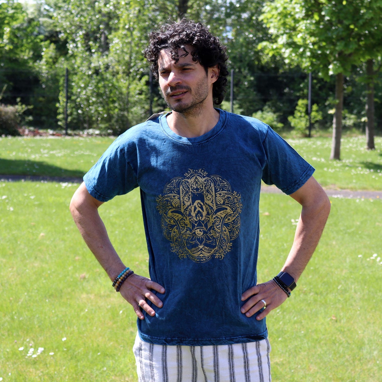 T-shirt Nomad Sari Medium - Hamsa - Bleu