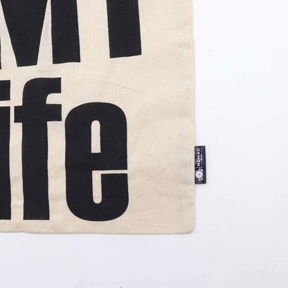 Kultige Basic-Tasche – IT'S MY LIFE – ES MI VIDA – (40 x 36 cm) – Natur 4 oz