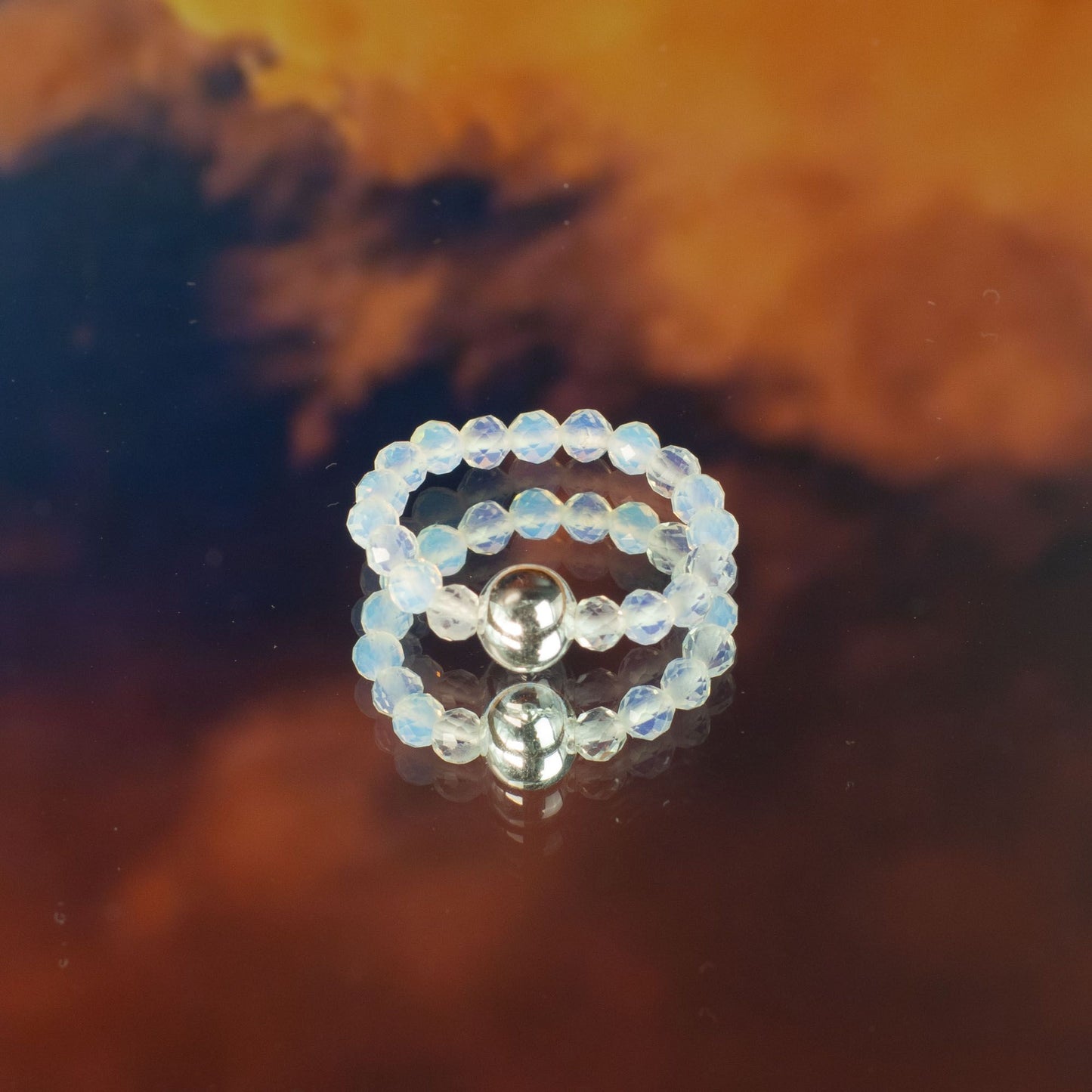 Set Nymphen-Edelsteinringe – Blutmond