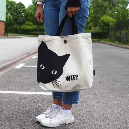 Iconic Basic Bag – Schwarze Katze – Natur 10 oz (36 x 43 x 10 cm)