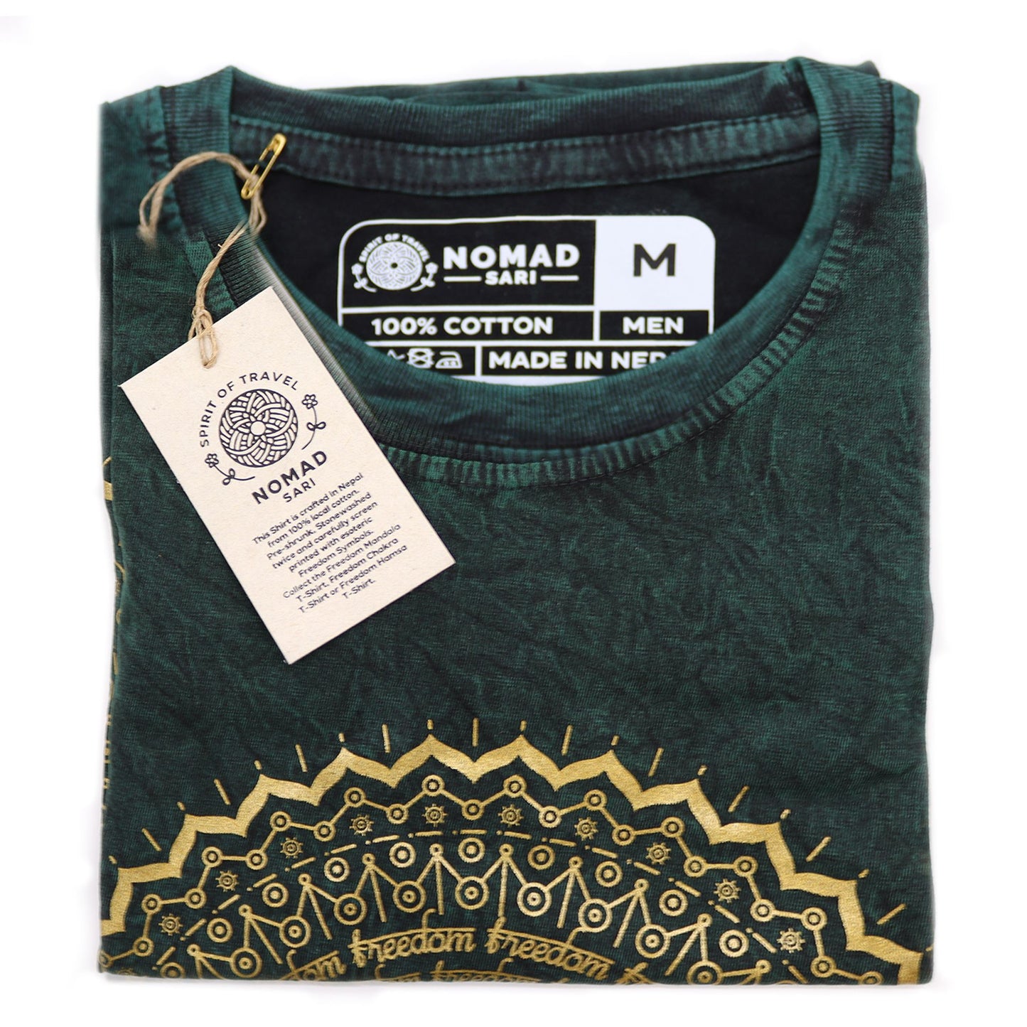 Camiseta Nomad Sari Mediana - Mandala - Verde