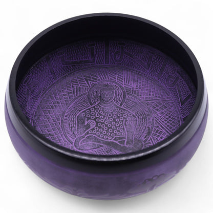 Bol chantant tibétain en forme de champignon - Purple Haze (23x10,5 cm, 1,3 kg)