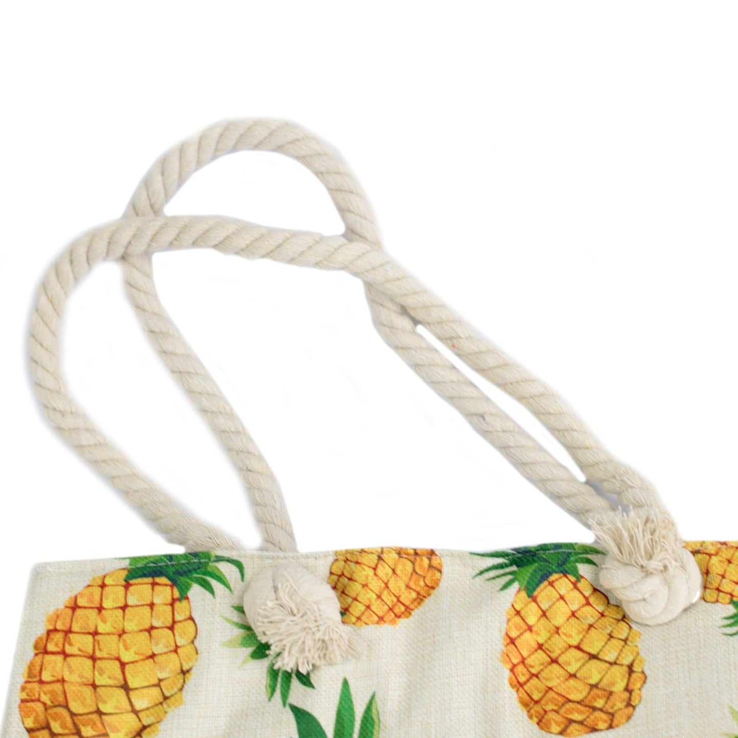 Sac cabas avec anse en corde - ananas tropicaux