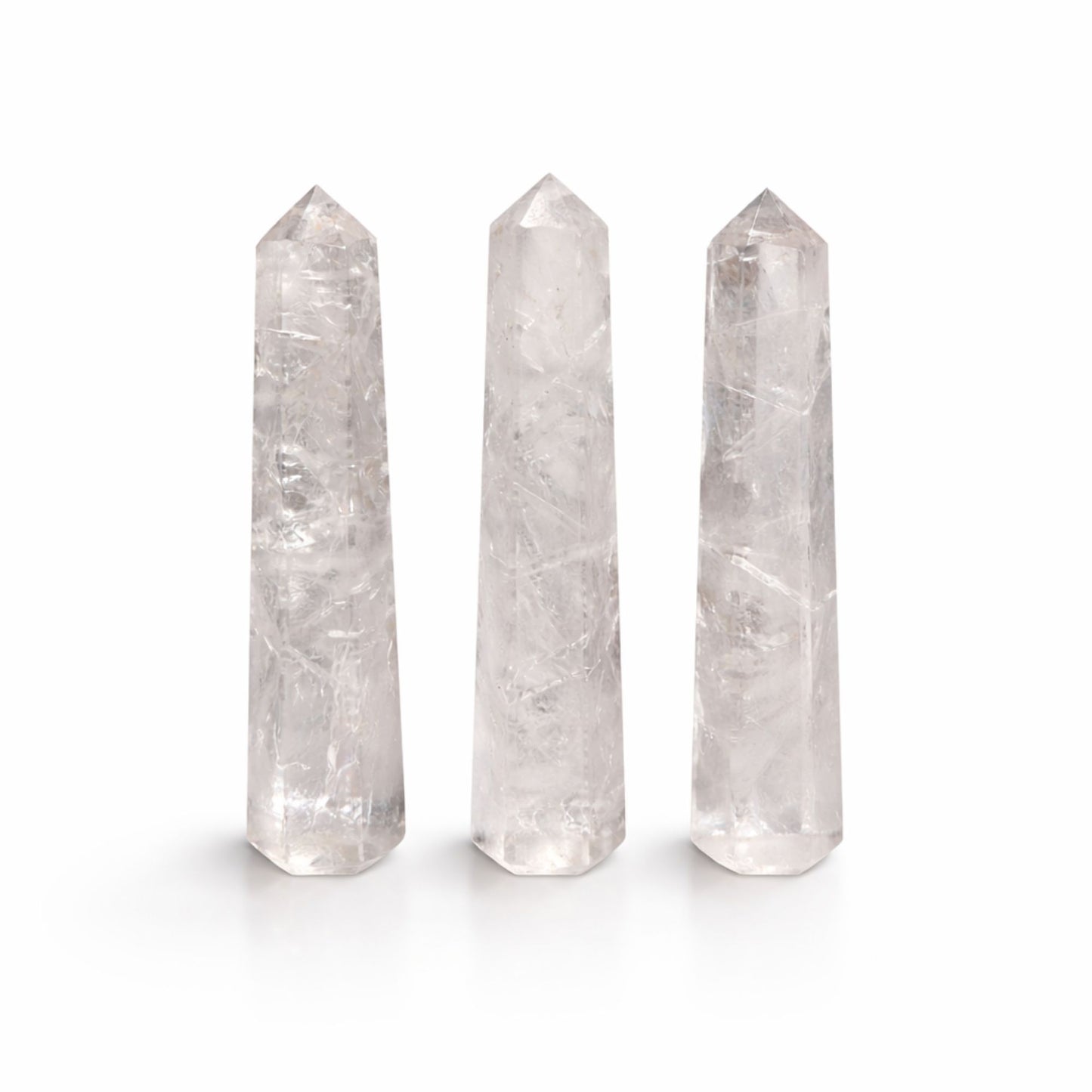 Punta de obelisco de seis caras de piedra preciosa aprox. 11 cm - Cuarzo claro