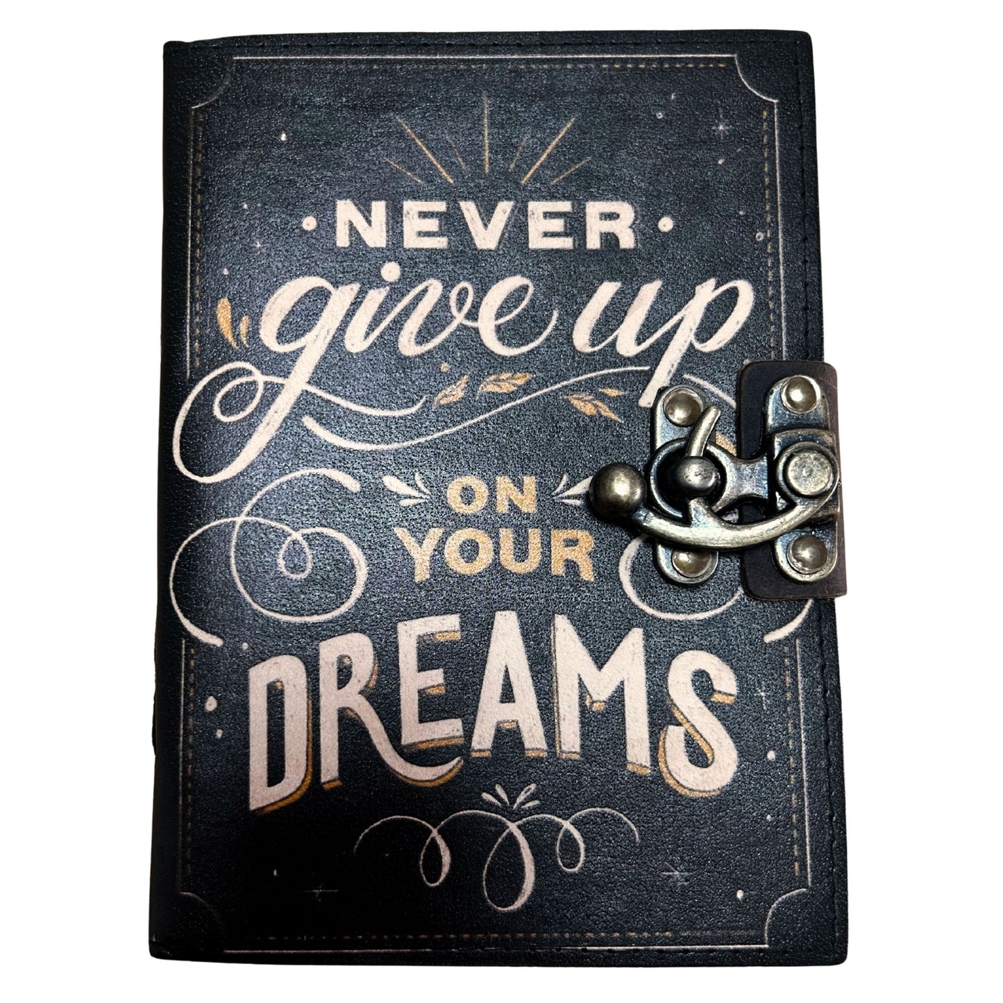 Carnets en cuir (18x13 cm) - N'abandonnez jamais vos rêves - 200 pages