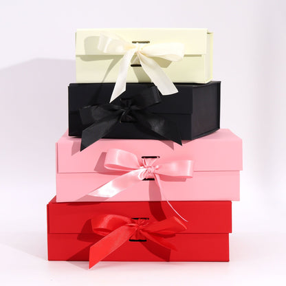 Caja de regalo plegable con Lazo 28.2x20.2x9.2 cm - Rosa
