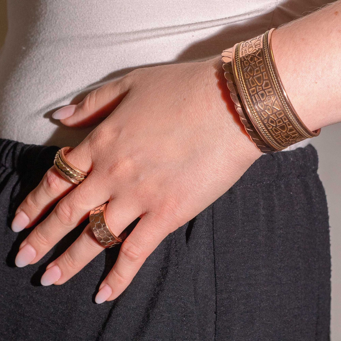 Anneaux en cuivre avec aimants - Modèles et tailles assortis