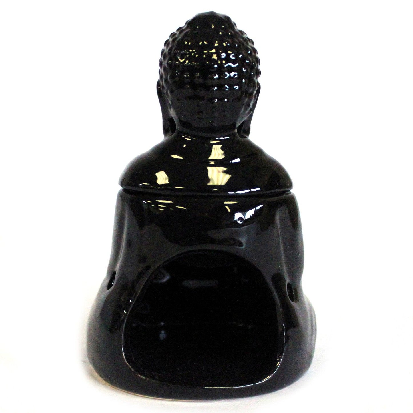 Quemador de Aceite Buda Sentado Negro