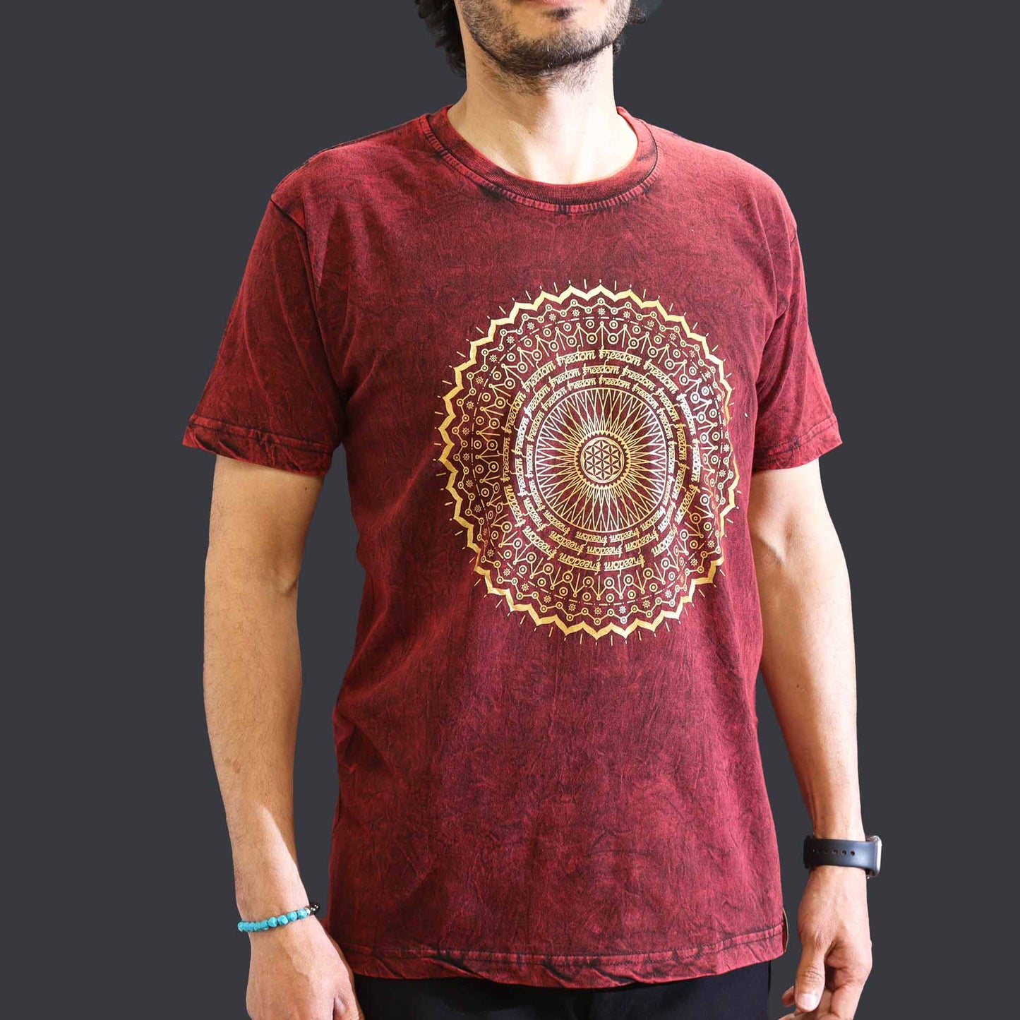 Camiseta Nomad Sari Mediana - Mandala - Granate