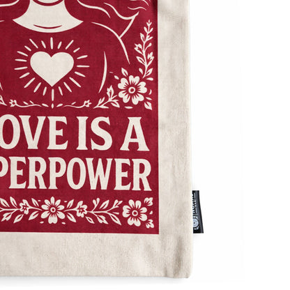 Nomad Sari Iconic Toni Tote Bag - Liebe ist eine Superkraft - Natur 10oz