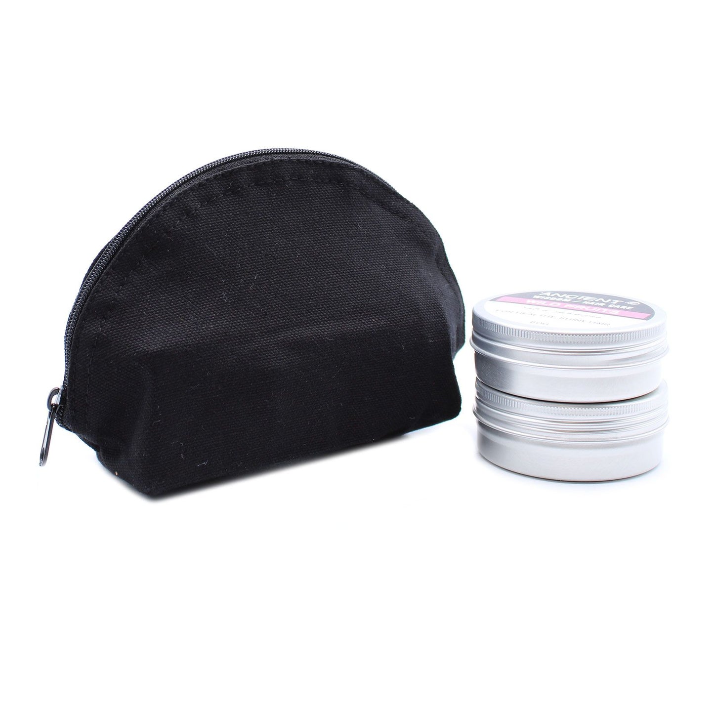 Trousse de toilette en coton noir 10 oz - moon bag