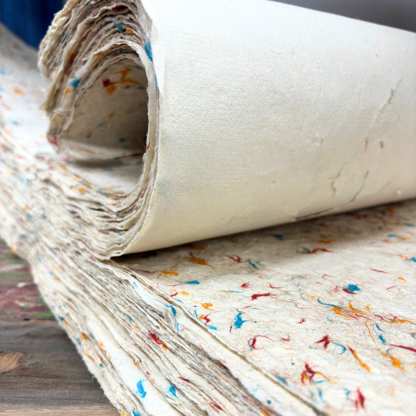 Papier cadeau fait main Lokta - Mélange de coton