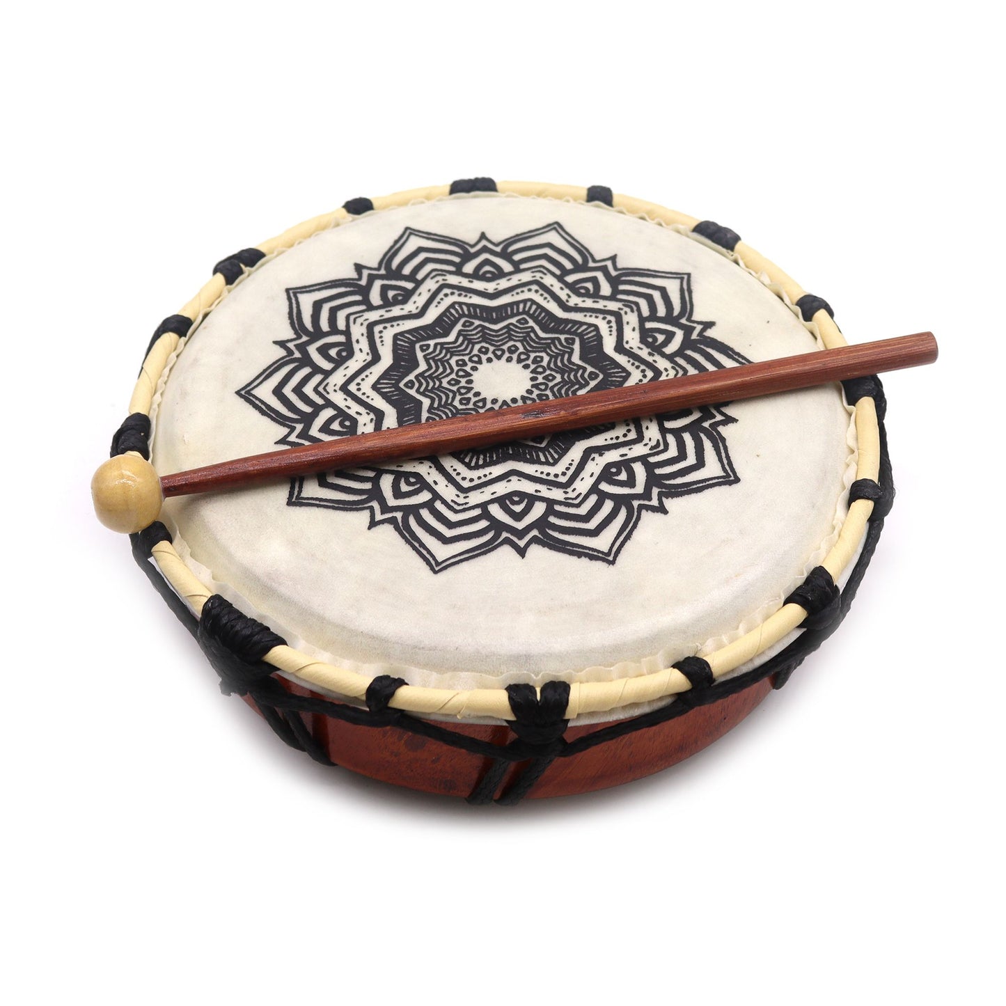 Tambour chamanique Mandala avec maillet - 20 cm