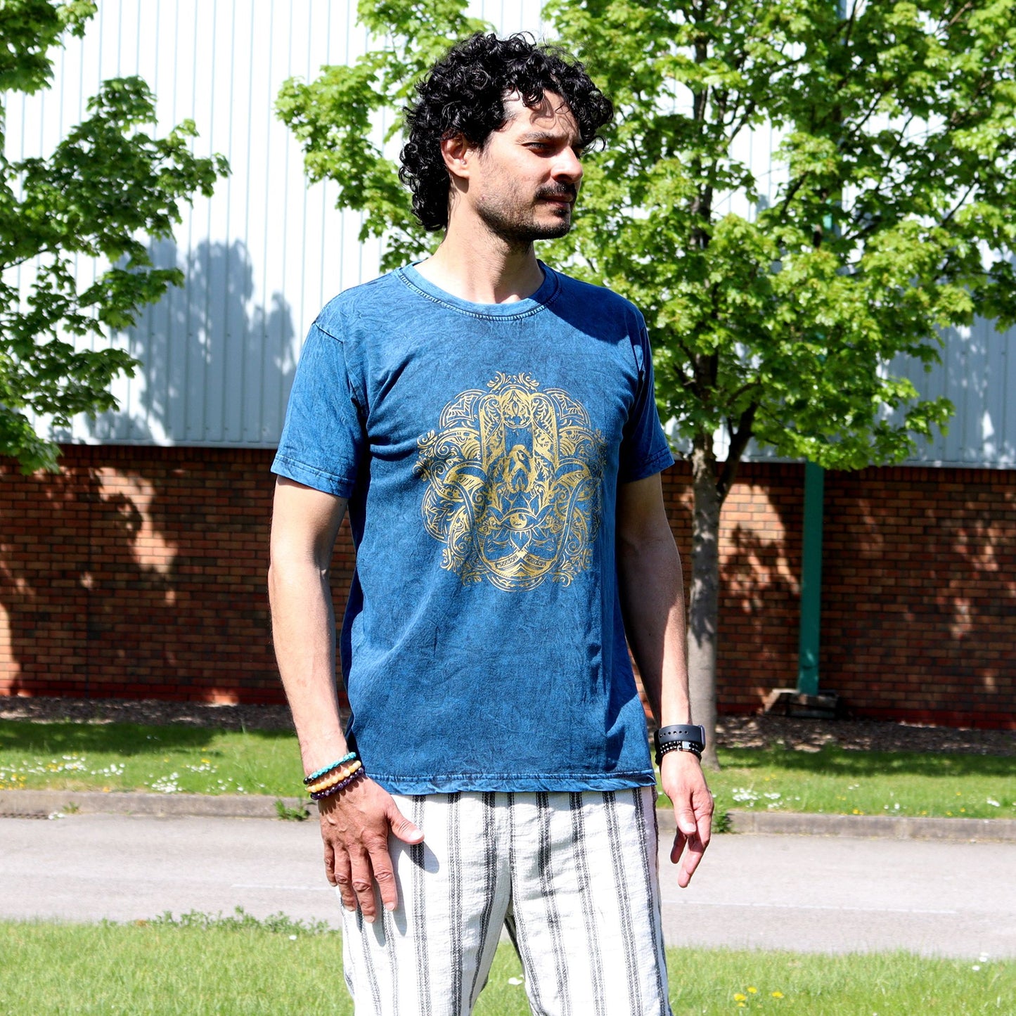 T-shirt Nomad Sari Medium - Hamsa - Bleu
