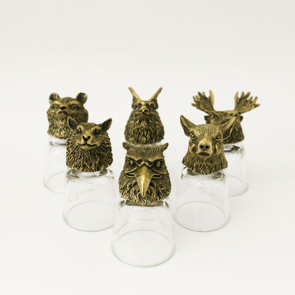 Geschenkset mit 6 Schnapsgläsern (50 ml) - Wild Forest Creatures - Antik Bronze