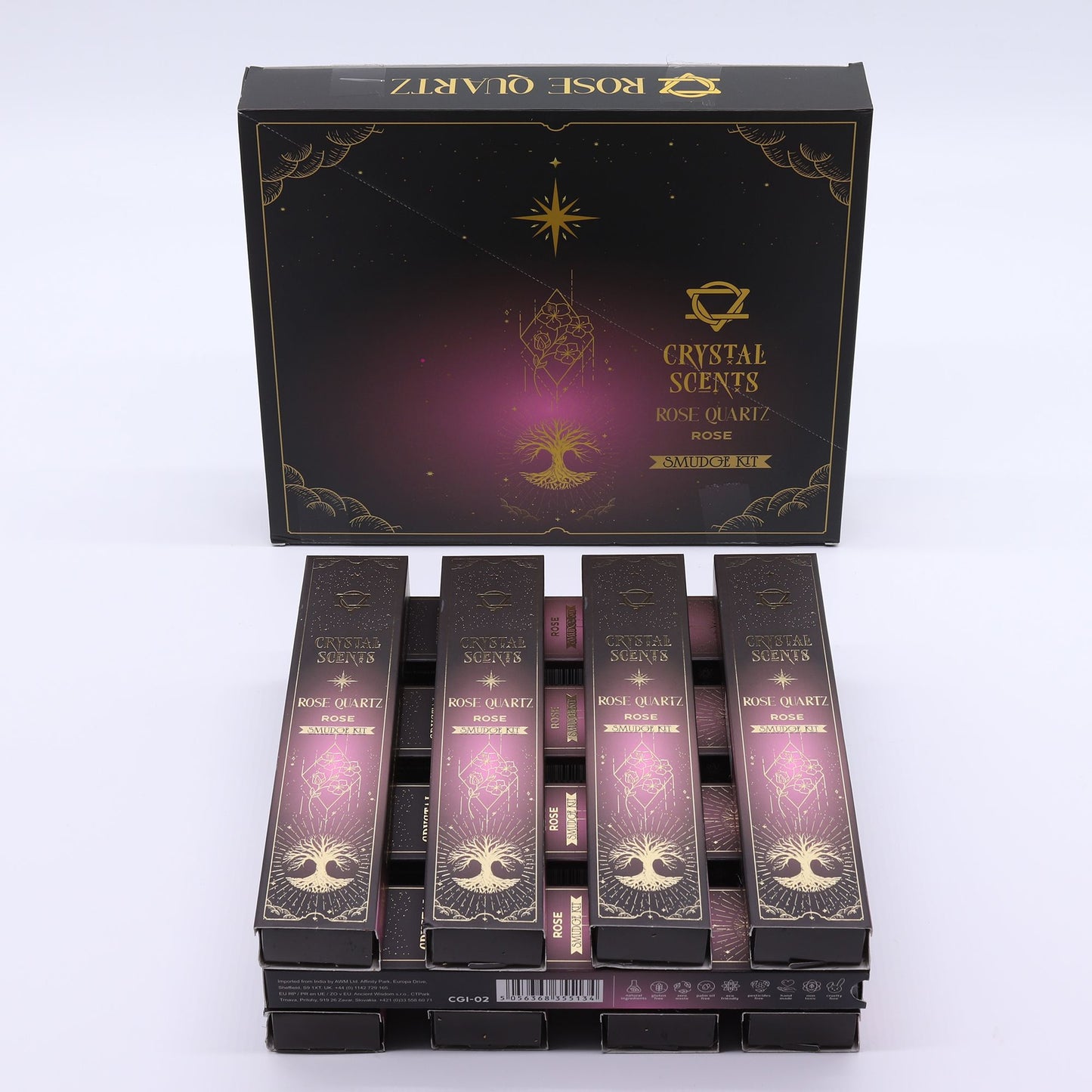 Encens purifiant au parfum de cristal de quartz rose - Rose